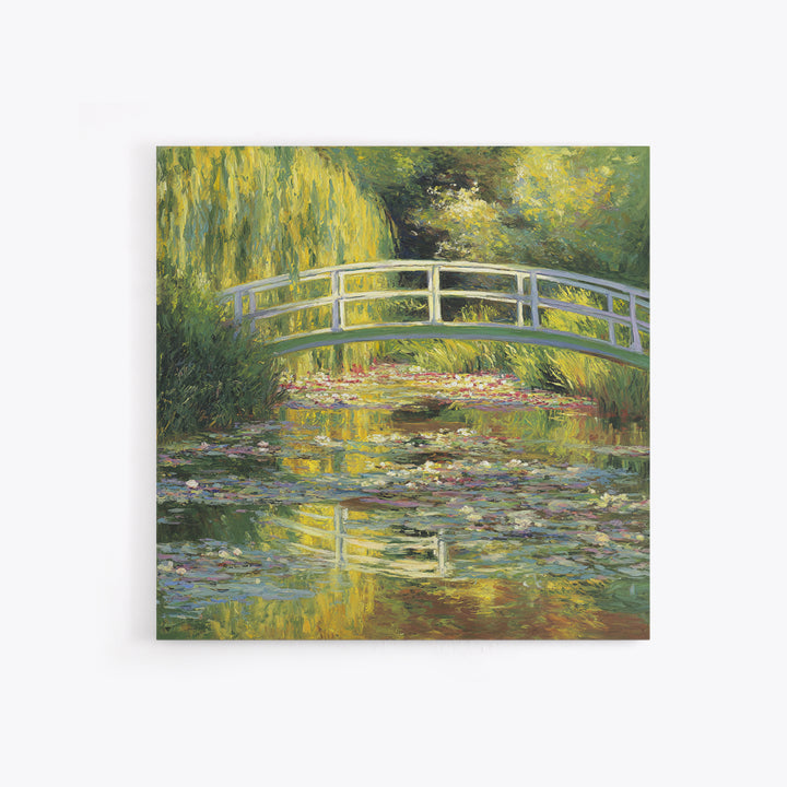 Water Garden Bridge Framed Canvas Print, Impressionist Art, Landscape Art, Living Room Decor, Fine Art, Impression, IMP-1x1-66