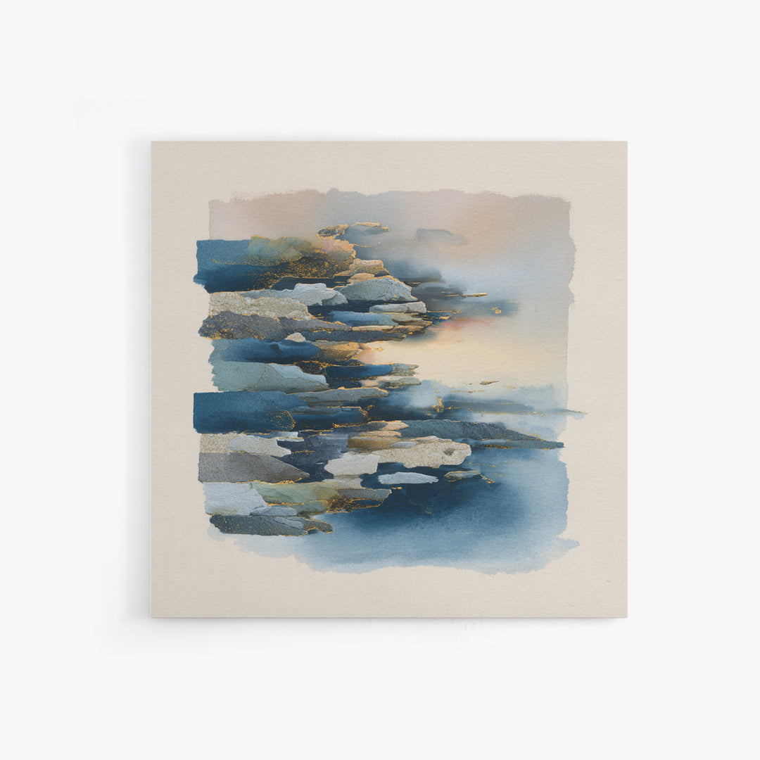 Soft Seaside Cliffs Canvas Print, Impressionist Art, Wall Decor, Living Room Decor, Fine Art, Impression, Horizontal Wall Art, IMP-1x1-77
