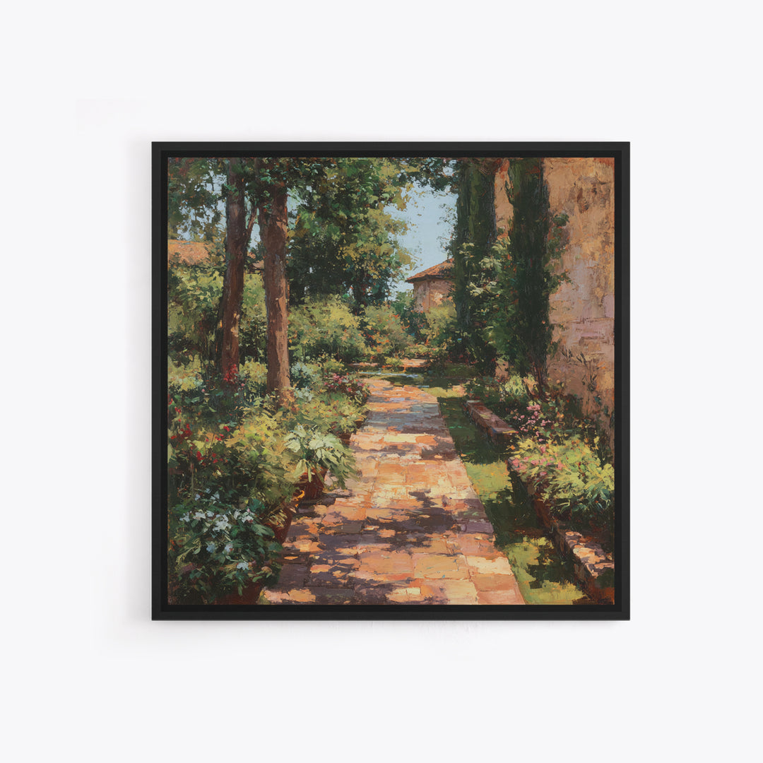 Garden Path Covered Canvas Print, Impressionist Art, Textured Painting, Living Room Decor, Fine Art, Impression, Original Art, IMP-1x1-98