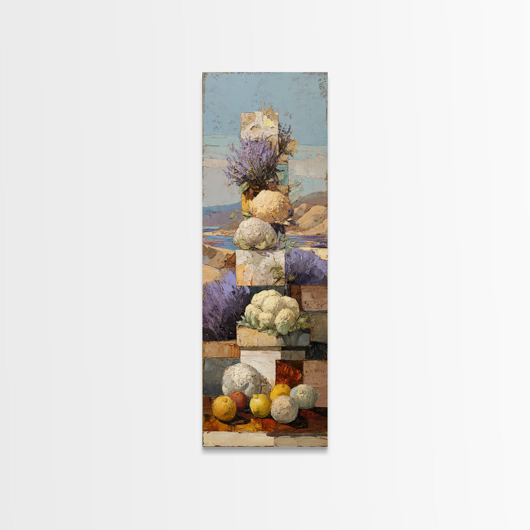 Sunset over Lavender Field Canvas Print, Impressionist Art, Flower Print, Living Room Decor, Fine Art, Impression, IMP-1x3-2