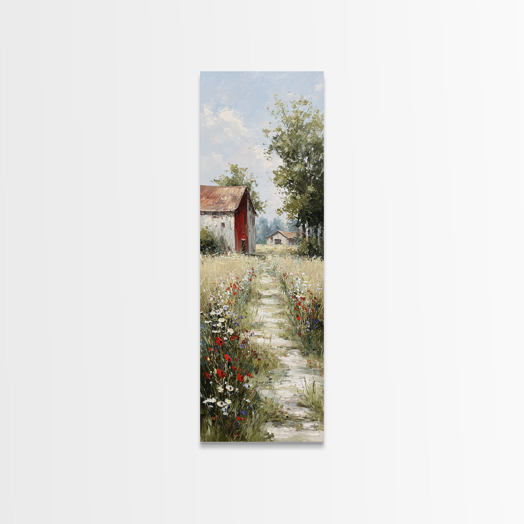 Country Lane with Flickering Sunlight Canvas Print, Impressionist Art, Floral Print, Living Room Decor, Impression, IMP-1x3-34