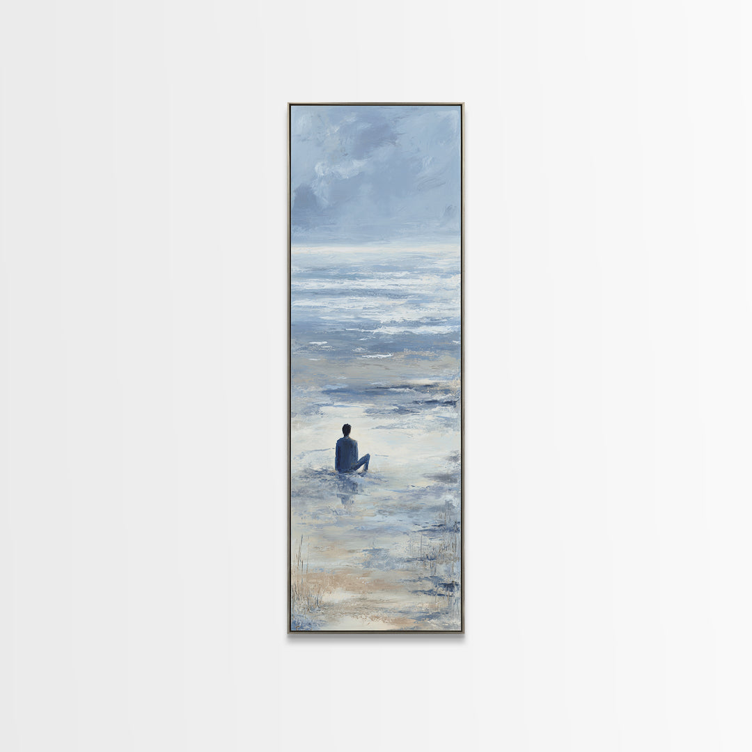 Coastal Beach Figures Canvas Print, Impressionist Art, Bedroom Decor, Living Room Decor, Oil Painting, Impression, Modern Art, IMP-1x3-7