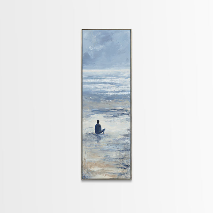 Coastal Beach Figures Canvas Print, Impressionist Art, Bedroom Decor, Living Room Decor, Oil Painting, Impression, Modern Art, IMP-1x3-7