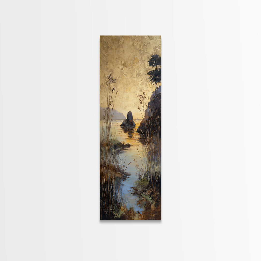 Haystacks Glowing at Golden Hour Canvas Print, Impressionist Art, Gallery Wall Art, Living Room Decor, Fine Art, Impression, IMP-1x3-88