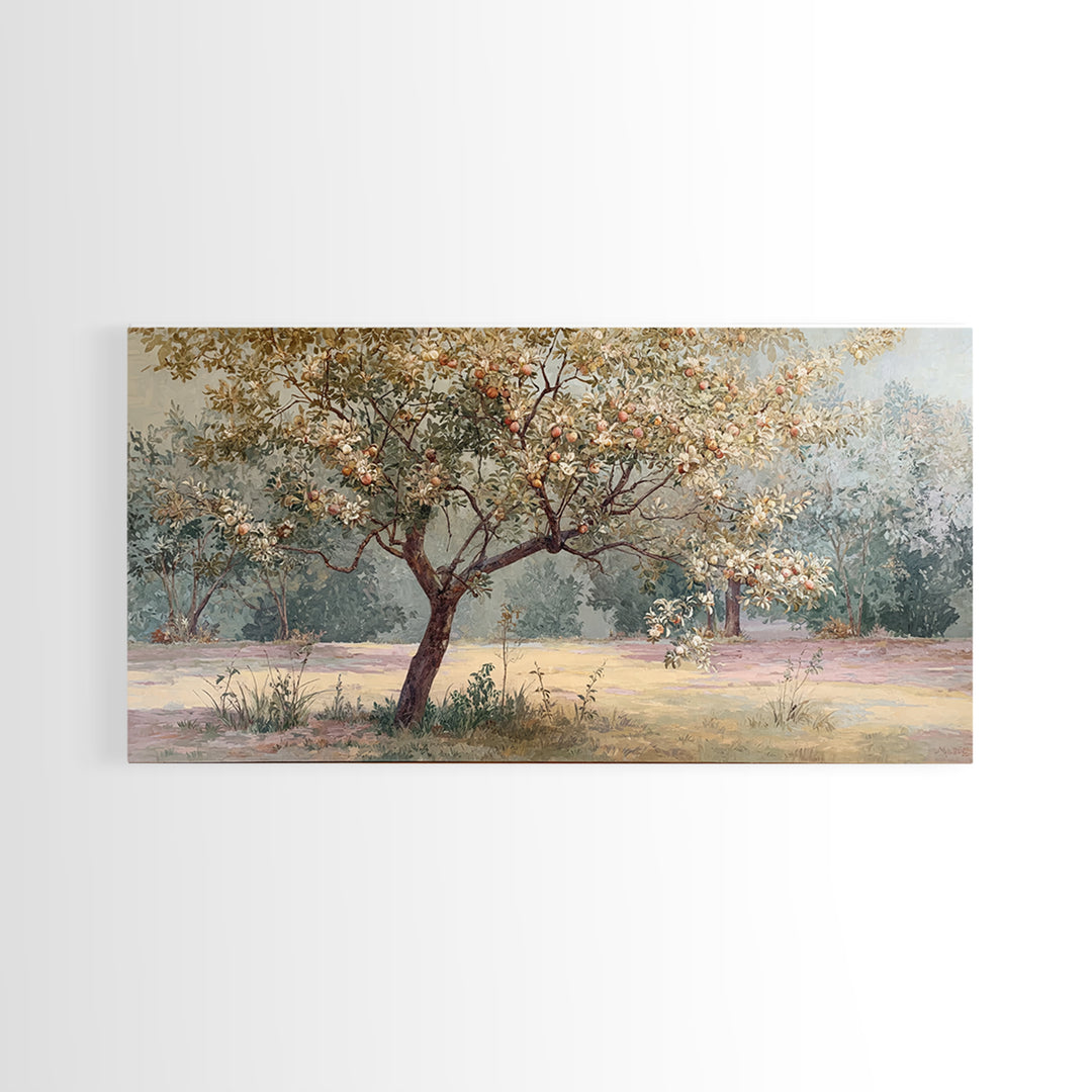 Apple Tree in Summer Orchard Framed Canvas Print, Impressionist Art, Printable Wall Art, Living Room Decor, Impression, IMP-2x1-13