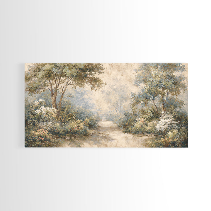 Garden Path Covered Canvas Print, Impressionist Art, Textured Painting, Living Room Decor, Fine Art, Impression, Original Art, IMP-2x1-22
