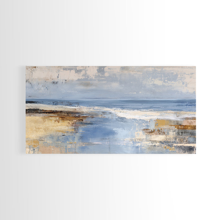 Soft Seaside Cliffs Framed Canvas Print, Impressionist Art, Large Wall Art, Living Room Decor, Impression, Abstract Painting, IMP-2x1-25