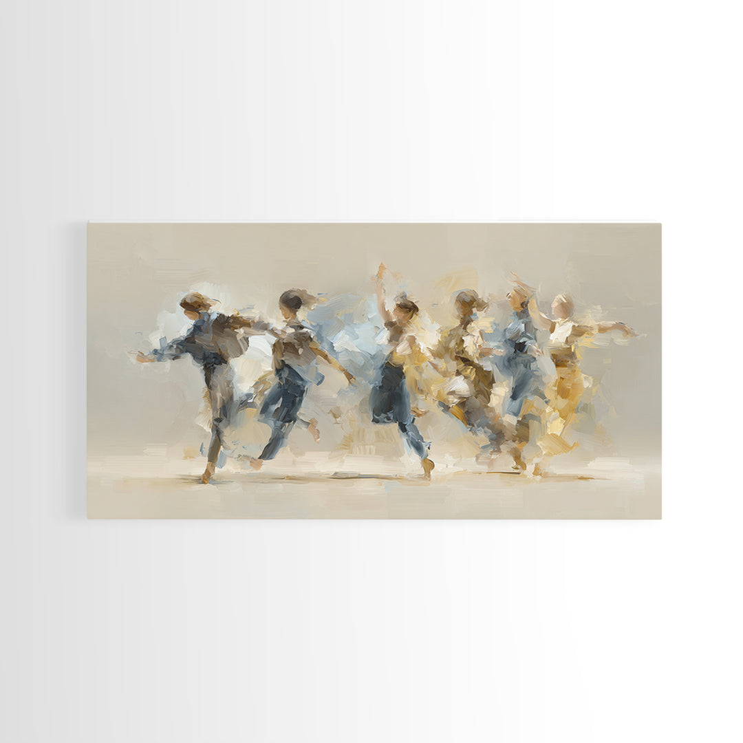 Dancers Suggested by Soft Moving Brushwork Canvas Print, Impressionist Art, Landscape Painting, Living Room Decor, Impression, IMP-2x1-59