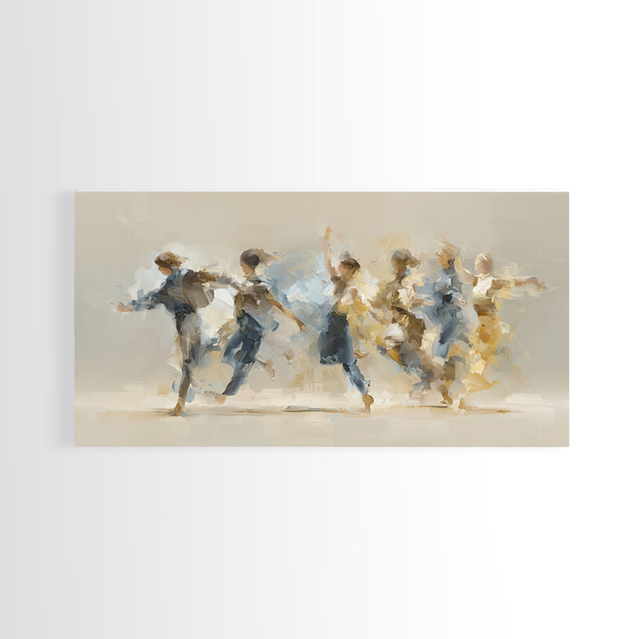 Dancers Suggested by Soft Moving Brushwork Canvas Print, Impressionist Art, Landscape Painting, Living Room Decor, Impression, IMP-2x1-59