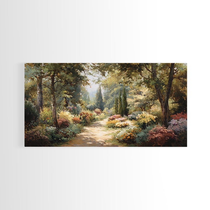Garden Path Covered Canvas Print, Impressionist Art, Living Room Decor, Oil Painting, Impression, Abstract Painting, IMP-2x1-70