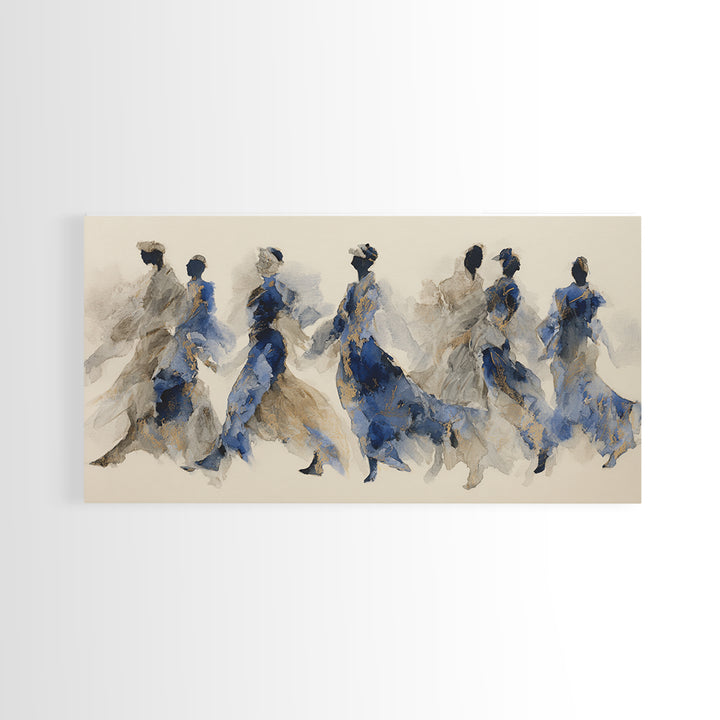 Dancers Suggested by Soft Moving Brushwork Framed Canvas Print, Impressionist Art, Painting, Living Room Decor, Impression, IMP-2x1-83