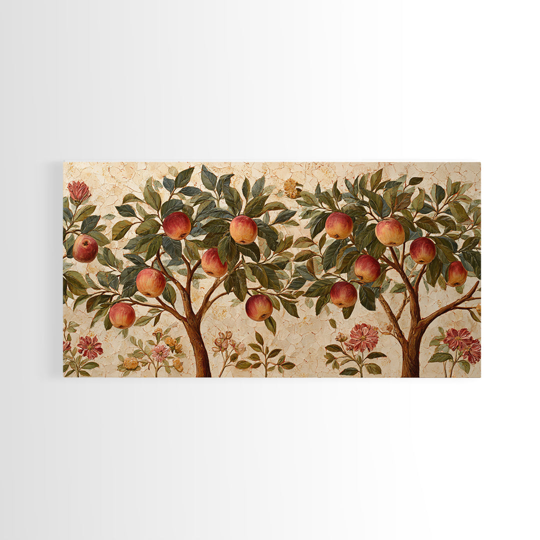 Apple Tree in Summer Orchard Framed Canvas Print, Impressionist Art, Modern Wall Art, Living Room Decor, Fine Art, Impression, IMP-2x1-85