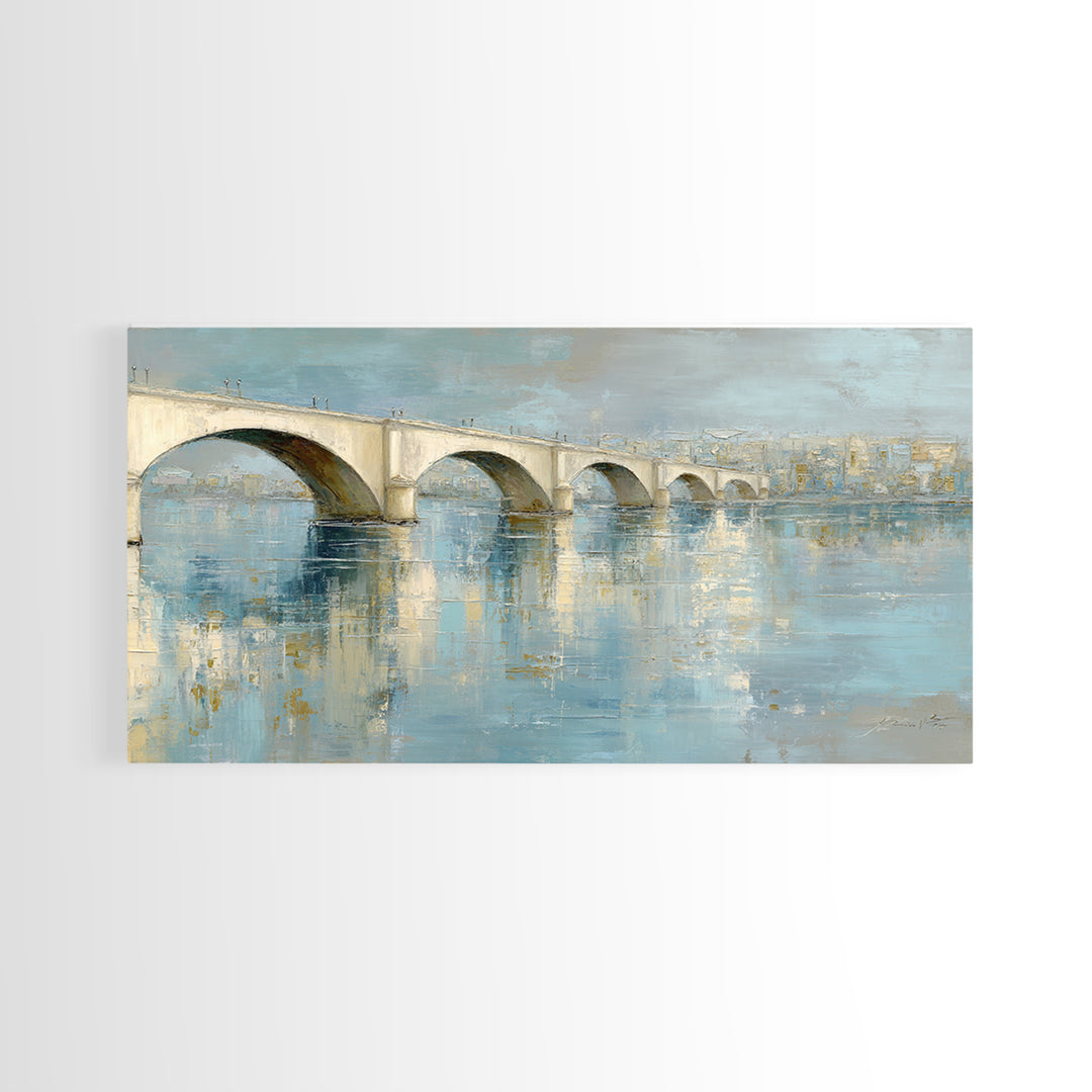 Water Lilies Floating on a Sunlit Pond Canvas Print, Impressionist Art, Living Room Wall Art, Living Room Decor, Impression, IMP-2x1-93