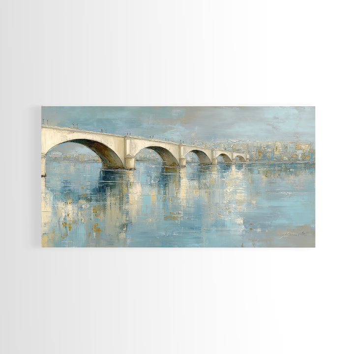 Water Lilies Floating on a Sunlit Pond Canvas Print, Impressionist Art, Living Room Wall Art, Living Room Decor, Impression, IMP-2x1-93