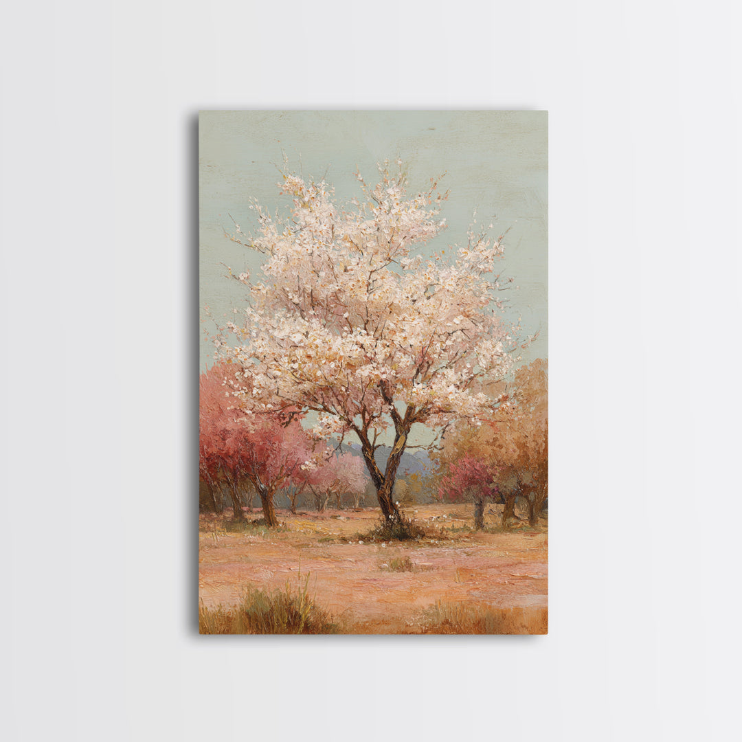 Spring Orchard with Blossoming Trees Canvas Print, Impressionist Art, Wall Art, Living Room Decor, Oil Painting, Impression, IMP-2x3-14