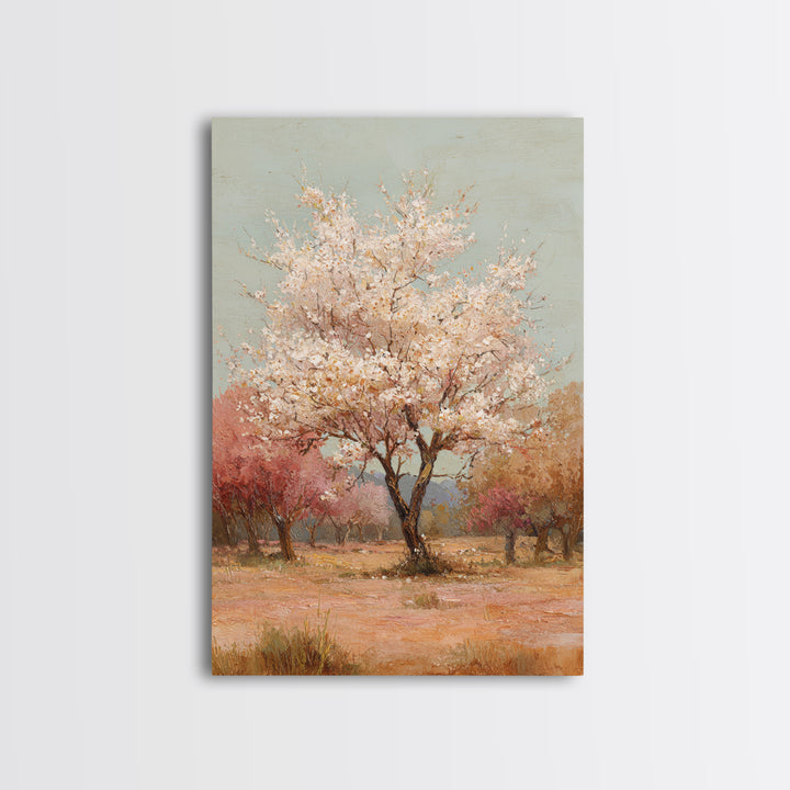 Spring Orchard with Blossoming Trees Canvas Print, Impressionist Art, Wall Art, Living Room Decor, Oil Painting, Impression, IMP-2x3-14