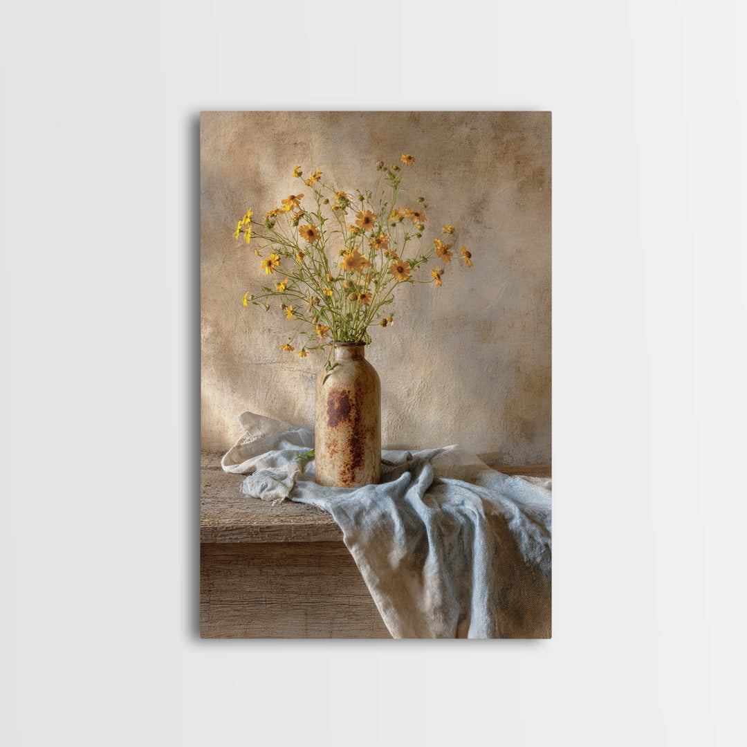 Country Lane with Flickering Sunlight Framed Canvas Print, Impressionist Art, Minimalist Decor, Living Room Decor, Impression, IMP-2x3-30