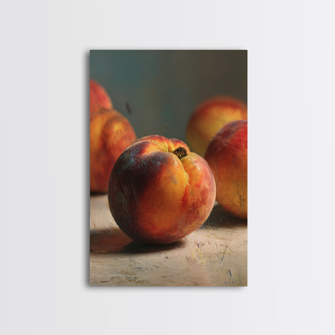 Still Life of Peaches Canvas Print, Impressionist Art, Wall Decor, Living Room Decor, Fine Art, Impression, Horizontal Wall Art, IMP-2x3-31