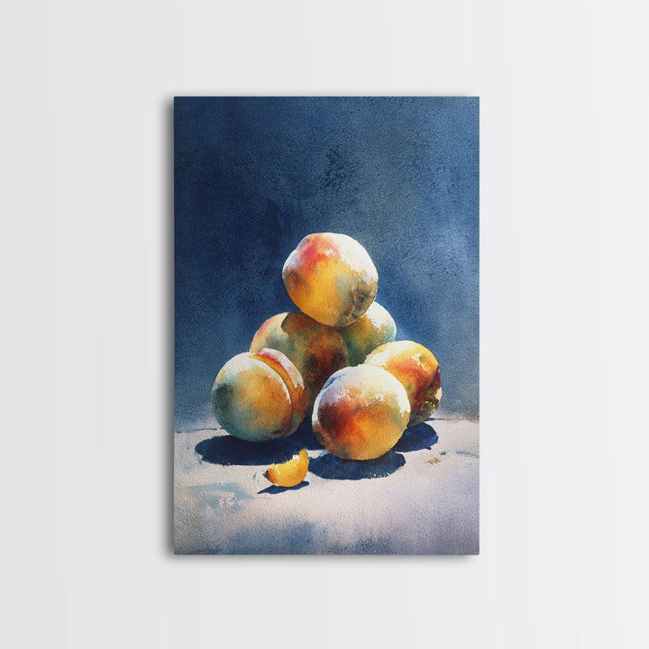 Still Life of Peaches Framed Canvas Print, Impressionist Art, Large Wall Art, Living Room Decor, Fine Art, Impression, IMP-2x3-55