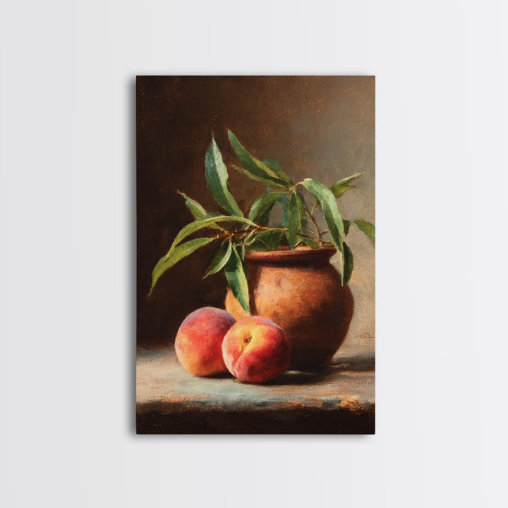 Still Life of Peaches Canvas Print, Impressionist Art, Living Room Decor, Impression, Landscape Art, Colorful Wall Art, IMP-2x3-79
