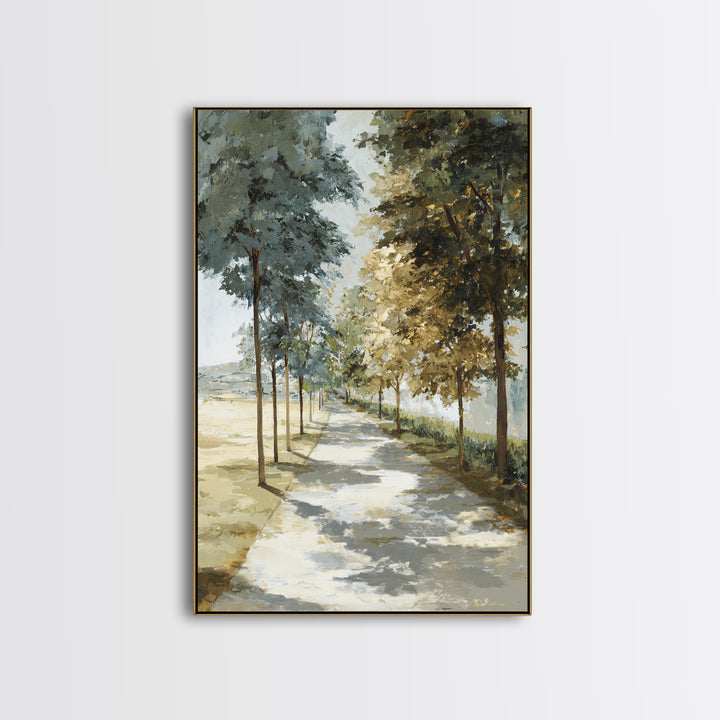 Garden Path Covered Canvas Print, Impressionist Art, Textured Wall Art, Living Room Decor, Impression, Landscape Painting, IMP-2x3-82
