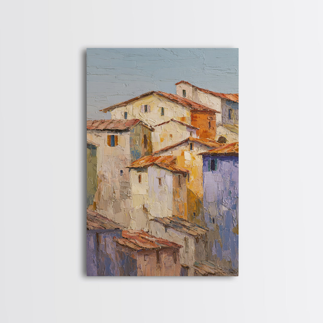 Sunset over Lavender Field Framed Canvas Print, Impressionist Art, Living Room Decor, Fine Art, Impression, Landscape Art, IMP-2x3-94