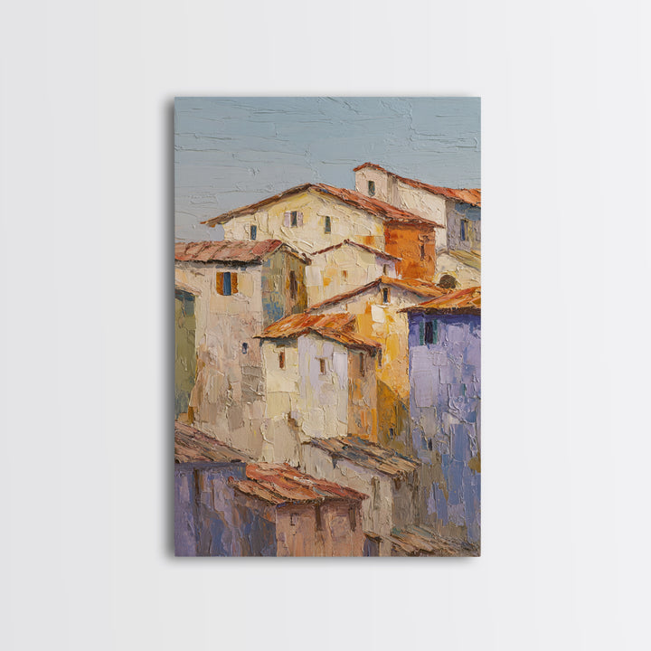 Sunset over Lavender Field Framed Canvas Print, Impressionist Art, Living Room Decor, Fine Art, Impression, Landscape Art, IMP-2x3-94
