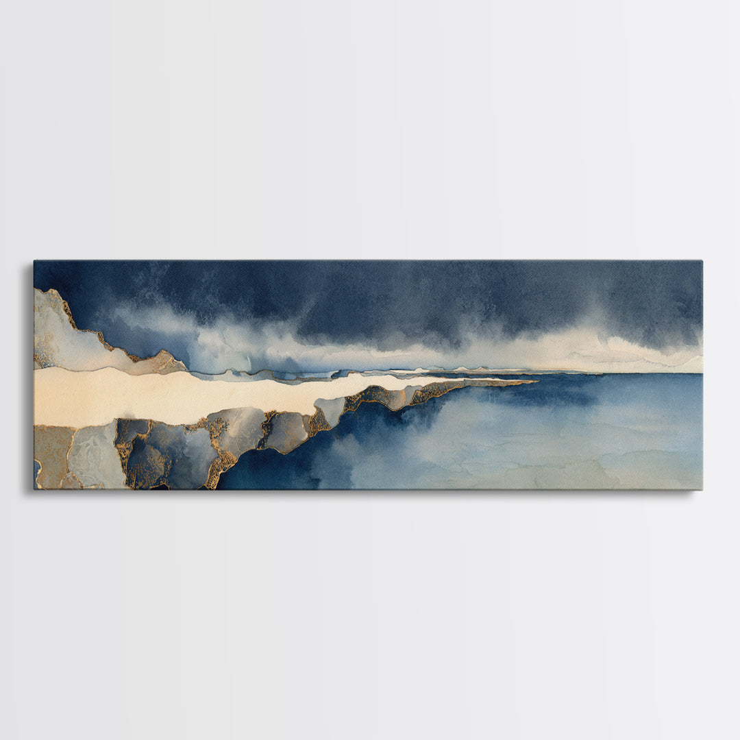 Soft Seaside Cliffs Canvas Print, Impressionist Art, Landscape Wall Art, Living Room Decor, Fine Art, Impression, Luxury Decor, IMP-3x1-21