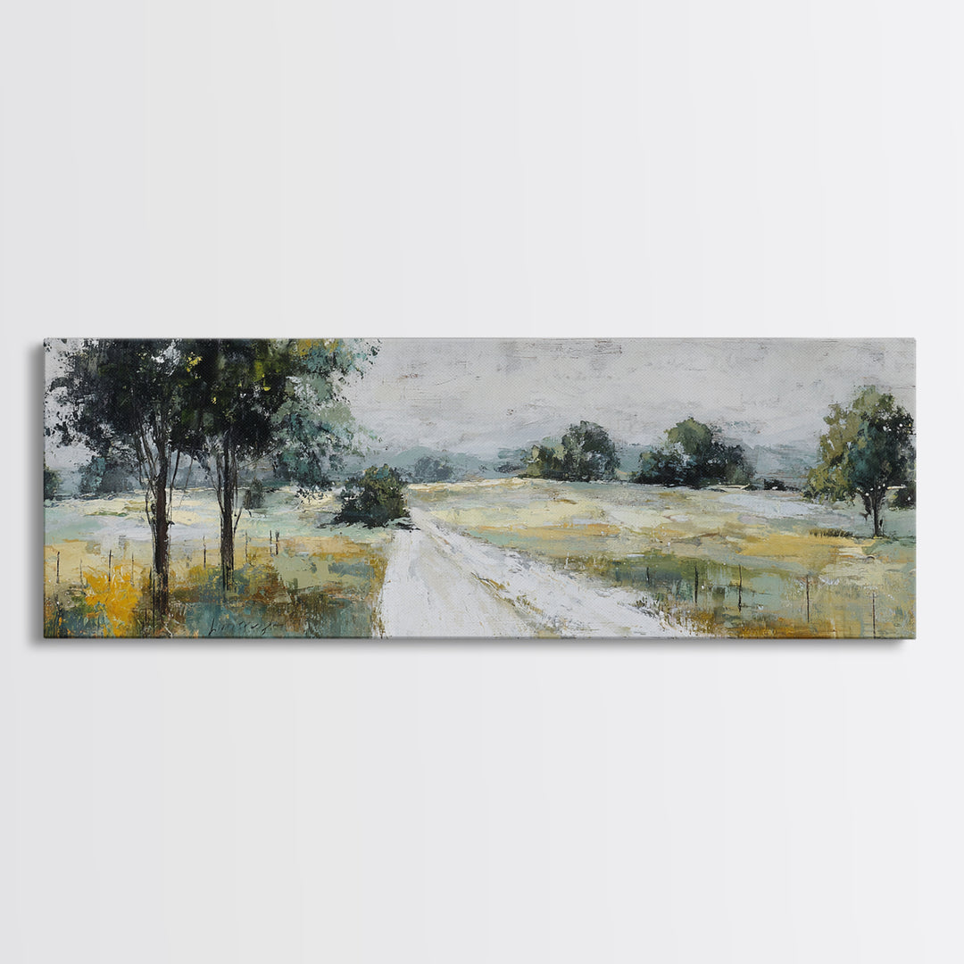 Country Lane with Flickering Sunlight Canvas Print, Impressionist Art, Farmhouse Decor, Living Room Decor, Fine Art, Impression, IMP-3x1-38