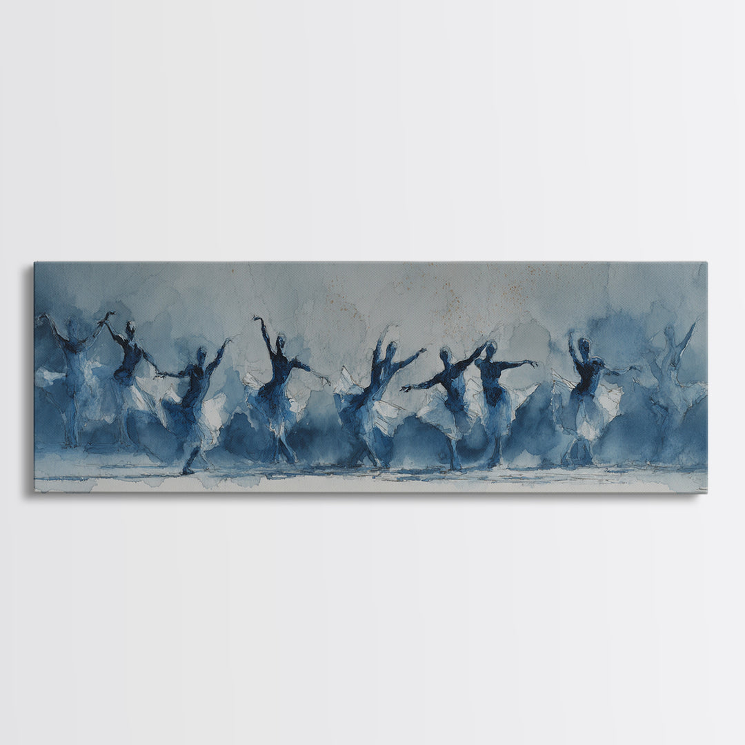 Dancers Suggested by Soft Moving Brushwork Framed Canvas Print, Impressionist Art, Painting, Living Room Decor, Impression, IMP-3x1-55