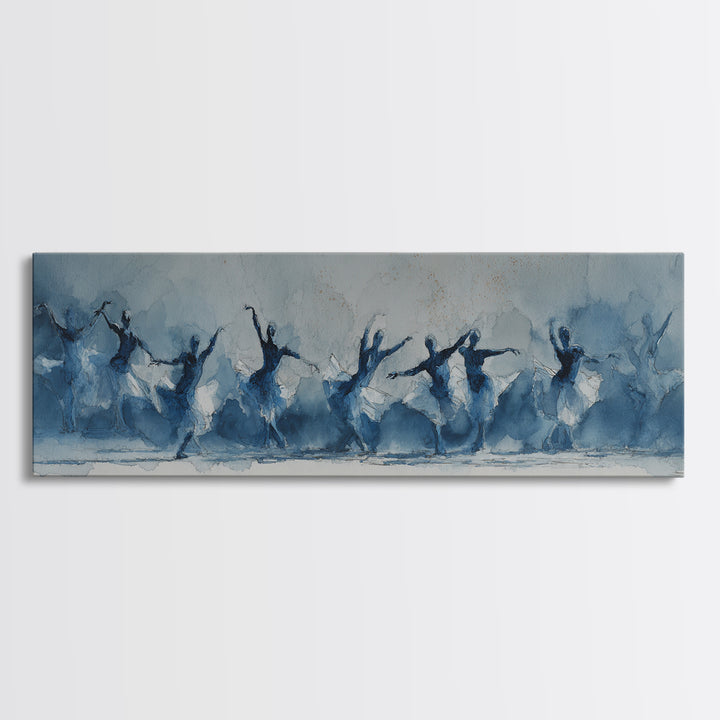 Dancers Suggested by Soft Moving Brushwork Framed Canvas Print, Impressionist Art, Painting, Living Room Decor, Impression, IMP-3x1-55