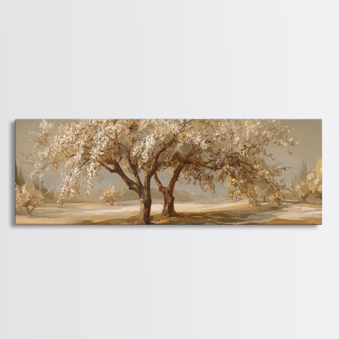 Apple Tree in Summer Orchard Framed Canvas Print, Impressionist Art, Flower Print, Living Room Decor, Fine Art, Impression, IMP-3x1-57