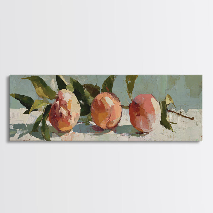 Still Life of Peaches Framed Canvas Print, Impressionist Art, Contemporary Art, Living Room Decor, Fine Art, Impression, IMP-3x1-63