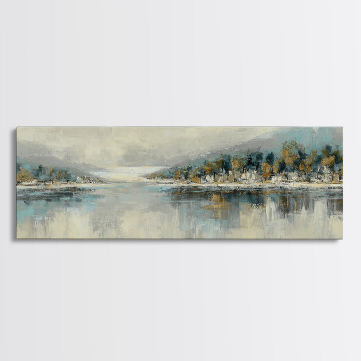 Soft Seaside Cliffs Framed Canvas Print, Impressionist Art, Gallery Decor, Living Room Decor, Fine Art, Impression, Wall Art, IMP-3x1-69