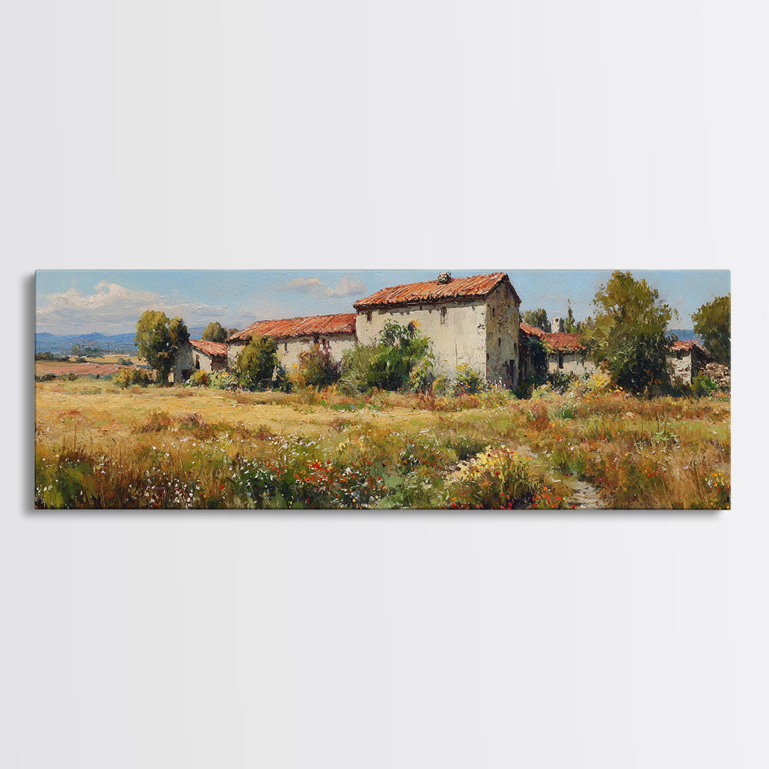 Country Lane with Flickering Sunlight Canvas Print, Impressionist Art, Wall Art Framed, Living Room Decor, Watercolor Art, IMP-3x1-86