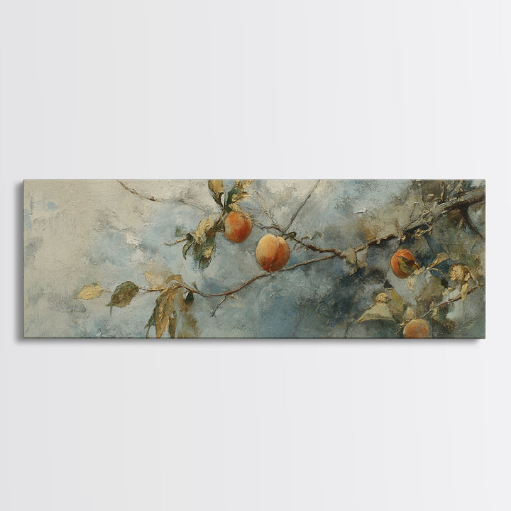 Still Life of Peaches Framed Canvas Print, Impressionist Art, Textured Wall Art, Living Room Decor, Fine Art, Impression, IMP-3x1-87