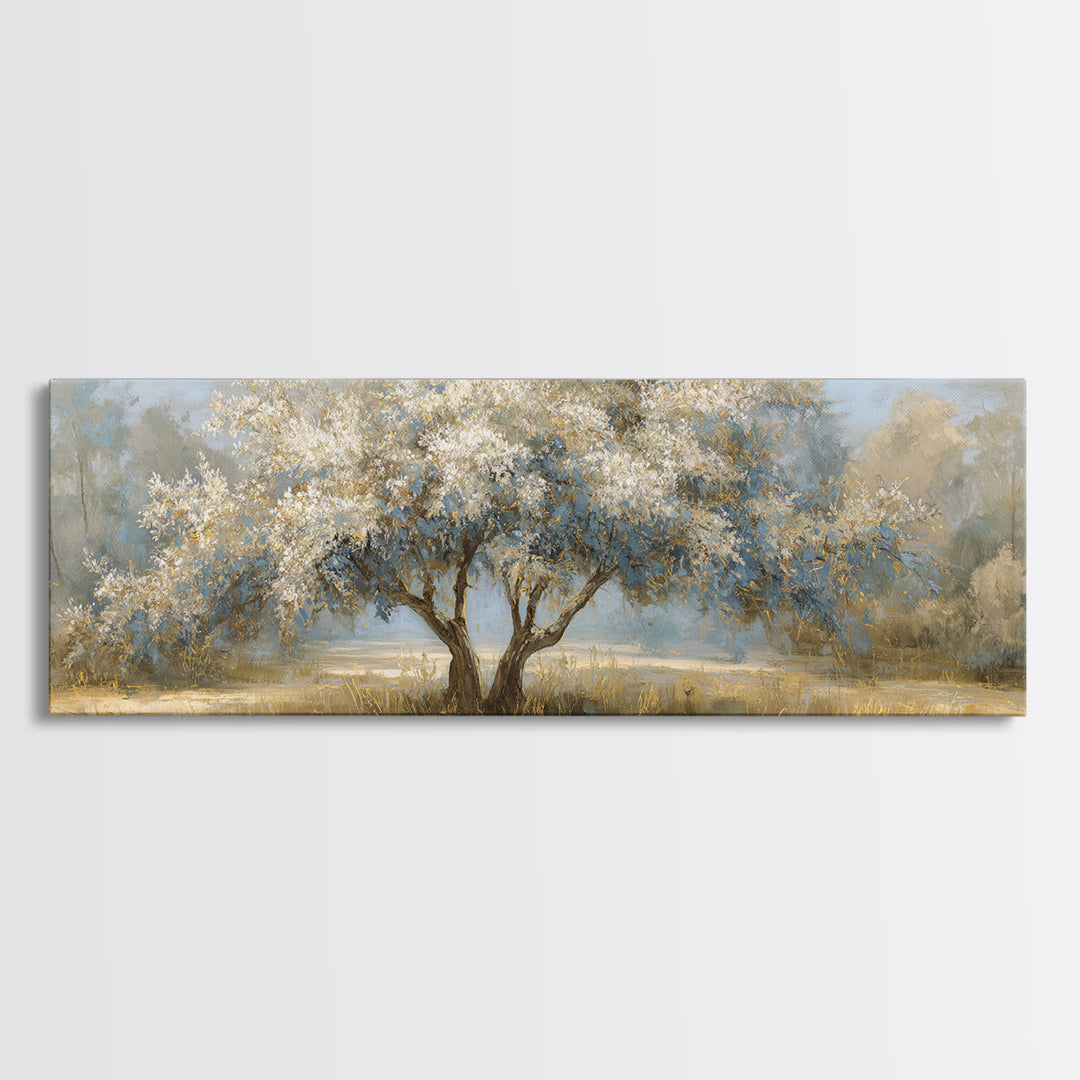Apple Tree in Summer Orchard Framed Canvas Print, Impressionist Art, Modern Wall Art, Living Room Decor, Fine Art, Impression, IMP-3x1-9