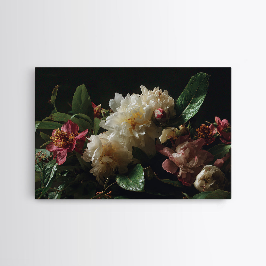 Caf Table with Flowers and Morning Light Canvas Print, Impressionist Art, Farmhouse Decor, Living Room Decor, Impression, IMP-3x2-14