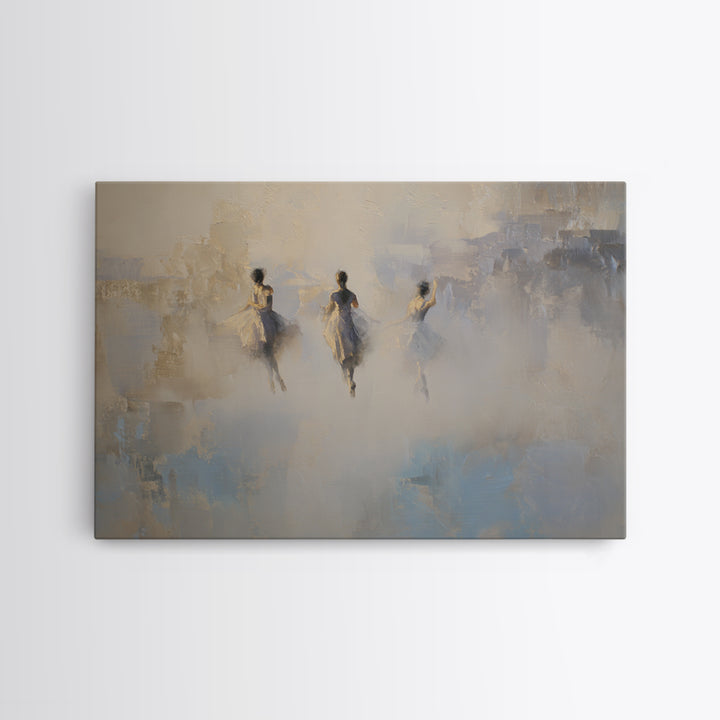 Dancers Suggested by Soft Moving Brushwork Canvas Print, Impressionist Art, Statement Artwork, Living Room Decor, Impression, IMP-3x2-19