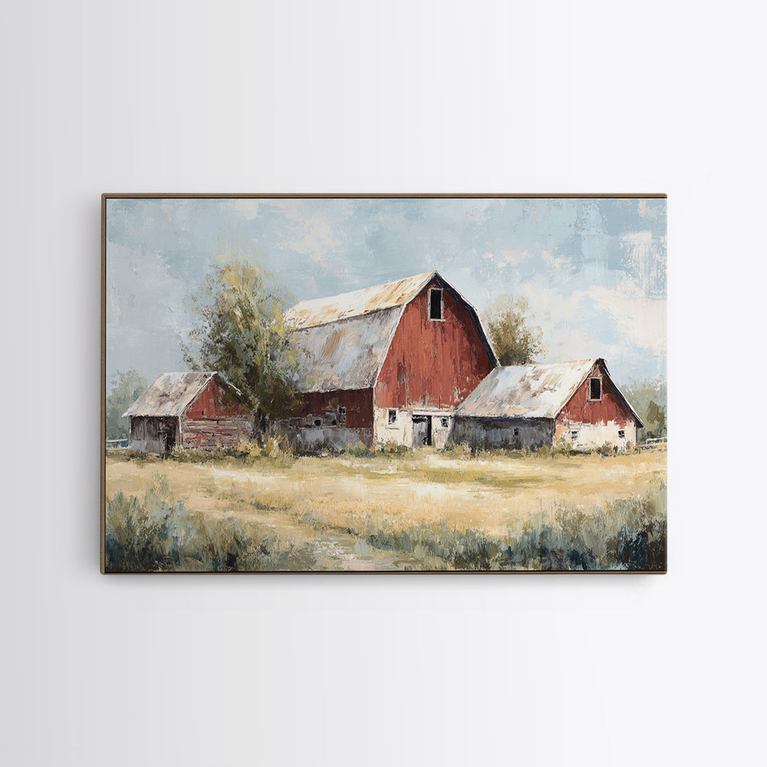 Country Lane with Flickering Sunlight Framed Canvas Print, Impressionist Art, Bedroom Decor, Living Room Decor, Impression, IMP-3x2-2