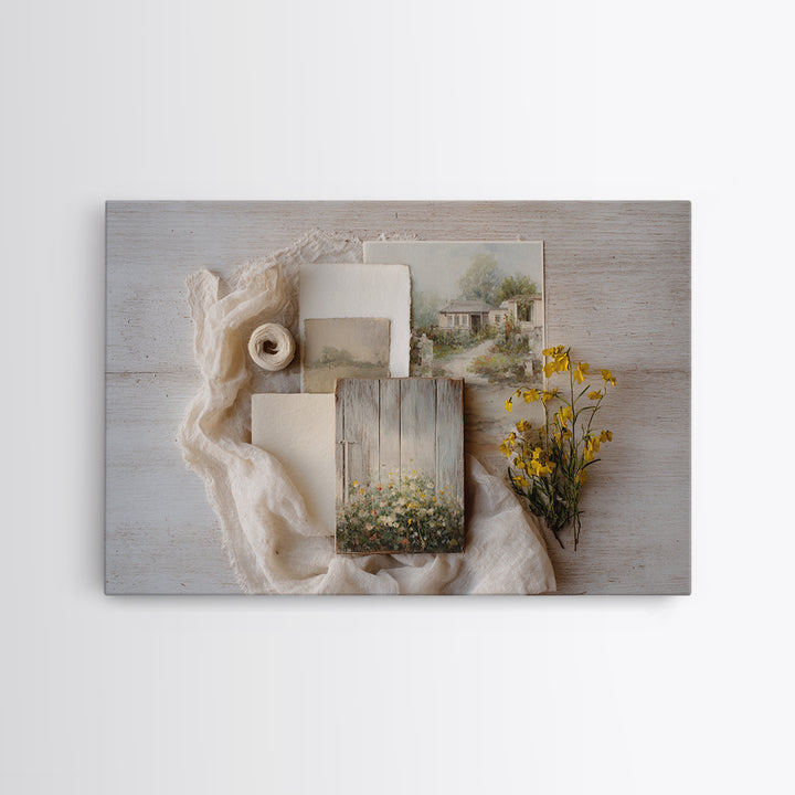 Country Lane with Flickering Sunlight Canvas Print, Impressionist Art, Wall Art Framed, Living Room Decor, Watercolor Art, IMP-3x2-26