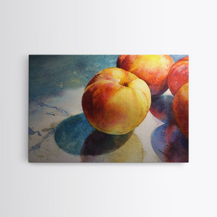 Still Life of Peaches Framed Canvas Print, Impressionist Art, Gallery Decor, Living Room Decor, Fine Art, Impression, IMP-3x2-27