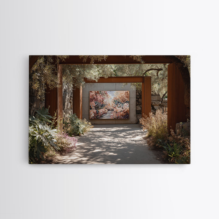 Garden Path Covered Canvas Print, Impressionist Art, Modern Art, Living Room Decor, Oil Painting, Impression, Statement Artwork, IMP-3x2-30