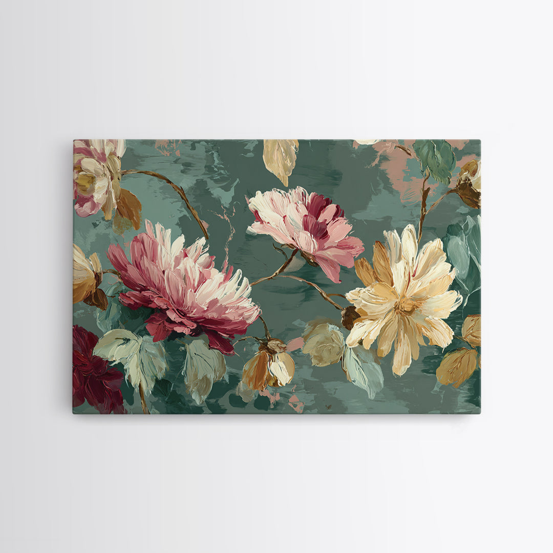 Wildflower Field in Loose Pastel Strokes Canvas Print, Impressionist Art, Flower Print, Living Room Decor, Impression, IMP-3x2-36