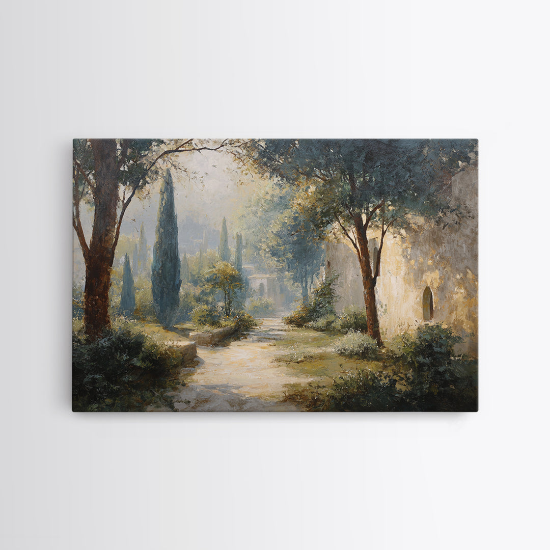 Garden Path Covered Canvas Print, Impressionist Art, Modern Art, Living Room Decor, Oil Painting, Impression, Statement Artwork, IMP-3x2-54