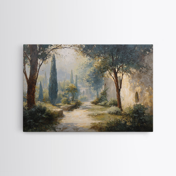 Garden Path Covered Canvas Print, Impressionist Art, Modern Art, Living Room Decor, Oil Painting, Impression, Statement Artwork, IMP-3x2-54