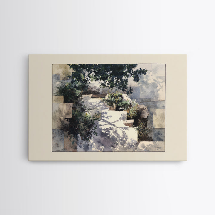 Garden Path Covered Framed Canvas Print, Impressionist Art, Modern Wall Art, Living Room Decor, Fine Art, Impression, IMP-3x2-6