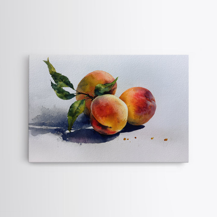Still Life of Peaches Framed Canvas Print, Impressionist Art, Textured Wall Art, Living Room Decor, Fine Art, Impression, IMP-3x2-99