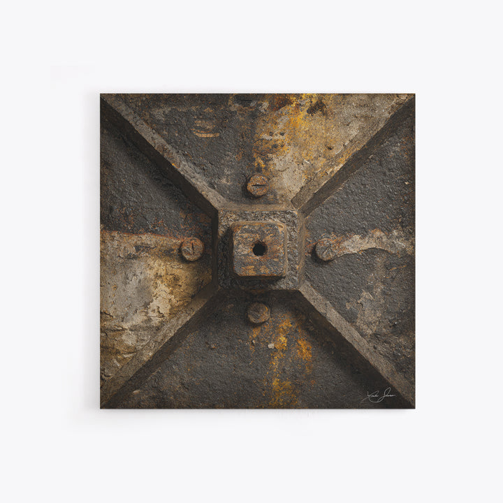 Exposed Brick Texture Abstract Framed Canvas Print, Industrial Art, Texas Art, Living Room Decor, Abstract Art, Foundry, IND-1x1-100