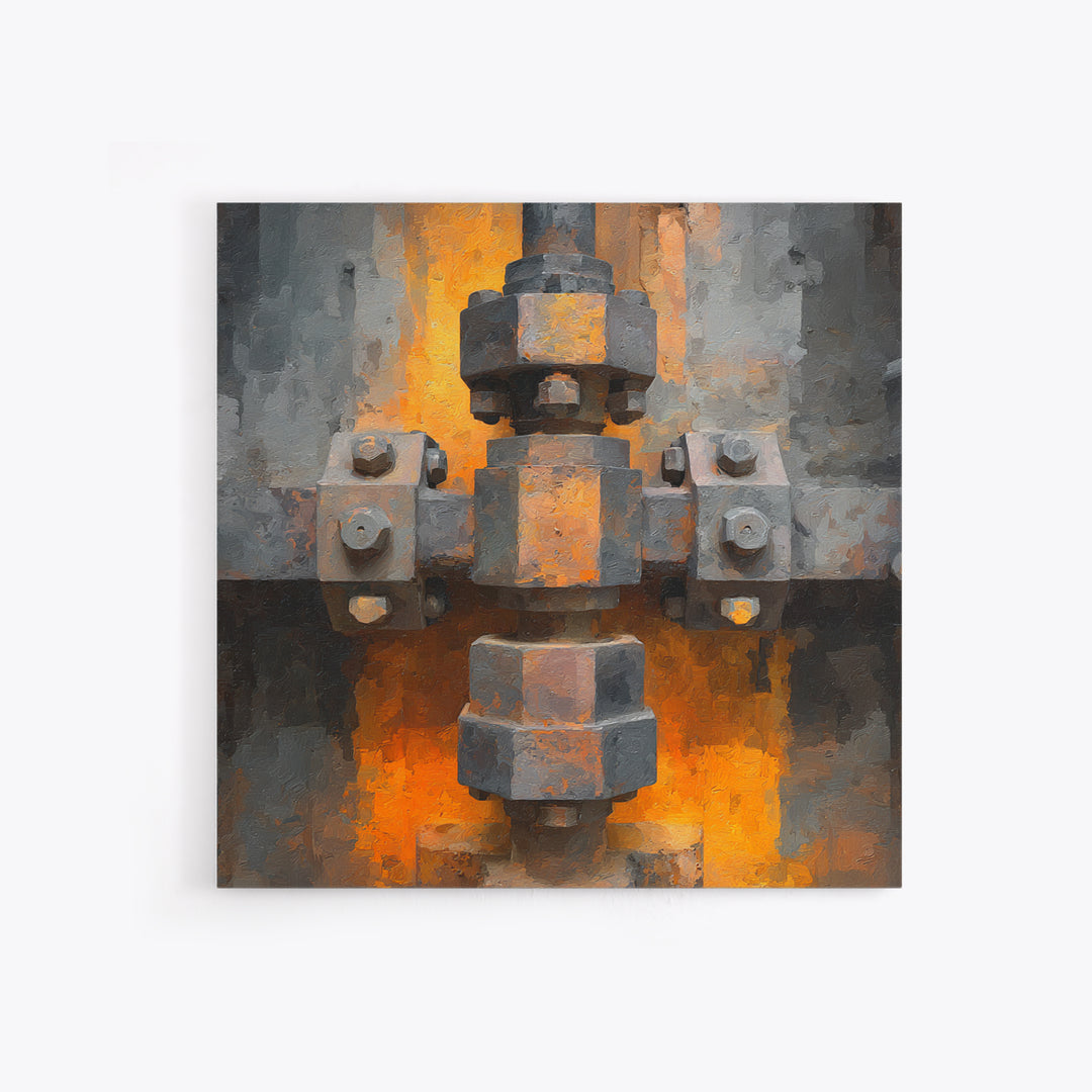 Urban Rail Yard Framed Canvas Print, Industrial Art, Luxury Decor, Living Room Decor, Fine Art, Foundry, Art Print, Printables, IND-1x1-21